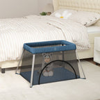 Vidaxl babybox met matras linnen marineblauw