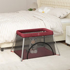 Vidaxl babybox met matras linnen rood