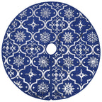 Vidaxl kerstboomrok luxe met sok 150 cm stof blauw