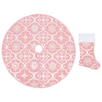 Vidaxl kerstboomrok luxe met sok 122 cm stof roze