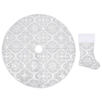 Vidaxl kerstboomrok luxe met sok 90 cm stof wit
