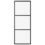 Vidaxl schuifdeur 3-panelen 76x205 cm esg-glas en aluminium zwart