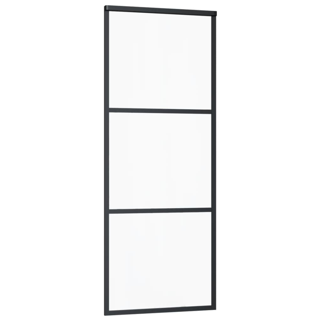 Vidaxl schuifdeur 3-panelen 76x205 cm esg-glas en aluminium zwart