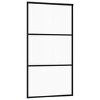 Vidaxl schuifdeur 102x205 cm esg-glas en aluminium zwart