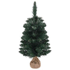 Vidaxl kunstkerstboom met verlichting en standaard 90 cm pvc groen