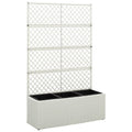 VidaXL Latwerkplantenbak verhoogd met 3 potten 83x30x130 cm rattan wit
