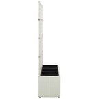 VidaXL Latwerkplantenbak verhoogd met 3 potten 83x30x130 cm rattan wit