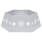 Vidaxl kerstboomrok ø68x25 cm zilverkleurig en wit