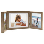 Vidaxl fotolijst drieluik 22x15 cm+2x(10x15 cm) lichtbruin