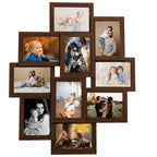Vidaxl fotolijst voor 10x(10x15 cm) foto mdf donkerbruin