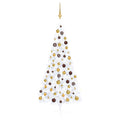 VidaXL Kunstkerstboom met verlichting en kerstballen half 180 cm wit