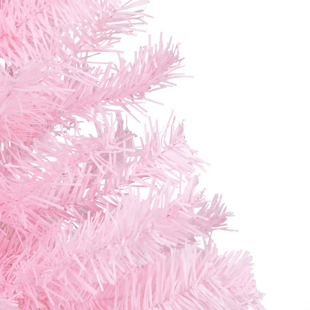 VidaXL Kunstkerstboom met verlichting en kerstballen 180 cm PVC roze