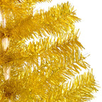 VidaXL Kunstkerstboom met verlichting en kerstballen 240 cm PET goud