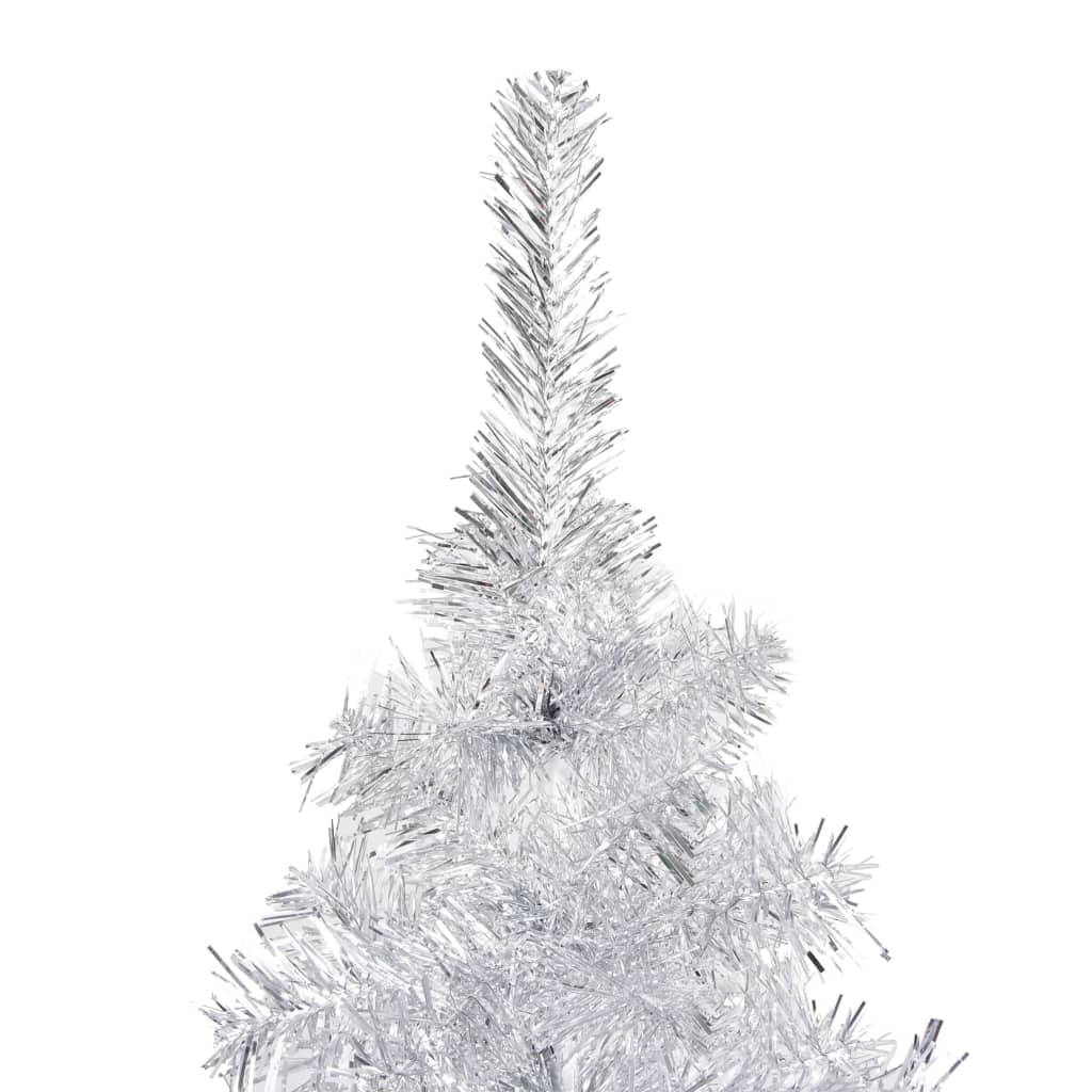 VidaXL Kunstkerstboom met verlichting en kerstballen 180 cm PET zilver