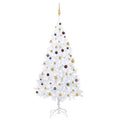 VidaXL Kunstkerstboom met verlichting en kerstballen 240 cm wit