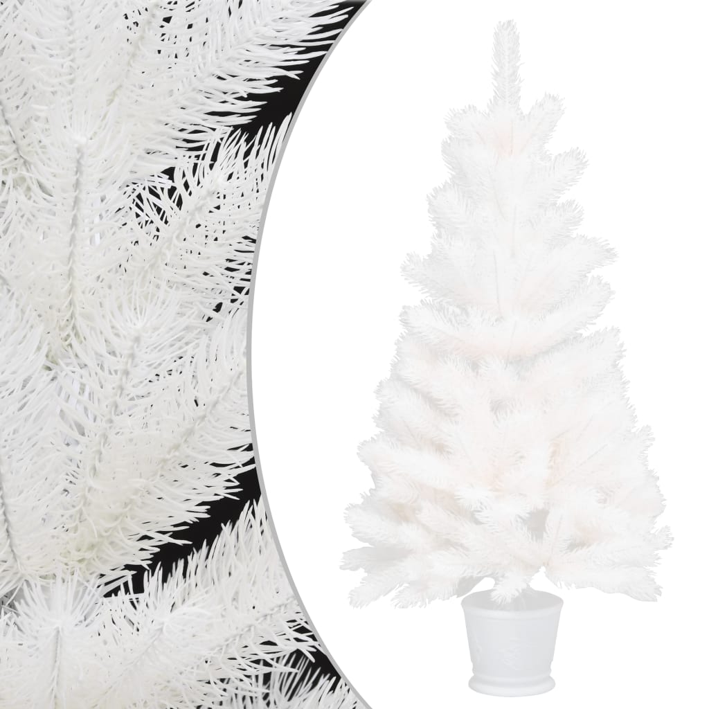 VidaXL Kunstkerstboom met verlichting en kerstballen 90 cm wit