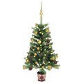 VidaXL Kunstkerstboom met verlichting en kerstballen 65 cm groen