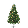 VidaXL Kunstkerstboom met verlichting en kerstballen 210 cm groen