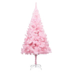 VidaXL Kunstkerstboom met verlichting en kerstballen 210 cm PVC roze