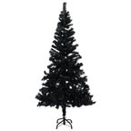 VidaXL Kunstkerstboom met verlichting en kerstballen 240 cm PVC zwart