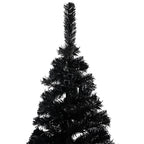 VidaXL Kunstkerstboom met verlichting en kerstballen 240 cm PVC zwart