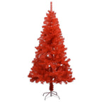 VidaXL Kunstkerstboom met verlichting en kerstballen 150 cm PVC rood