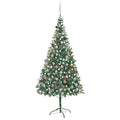 VidaXL Kunstkerstboom met verlichting kerstballen dennenappels 210 cm