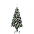 Vidaxl kunstkerstboom met led en kerstballen en dennenappels 180 cm