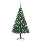 VidaXL Kunstkerstboom met verlichting en kerstballen 240 cm groen