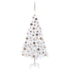 VidaXL Kunstkerstboom met verlichting en kerstballen 180 cm PVC wit