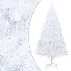 VidaXL Kunstkerstboom met verlichting en kerstballen 180 cm PVC wit
