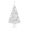 VidaXL Kunstkerstboom met verlichting en kerstballen 210 cm PVC wit