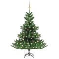 Vidaxl kunstkerstboom nordmann met led's en kerstballen 180 cm groen