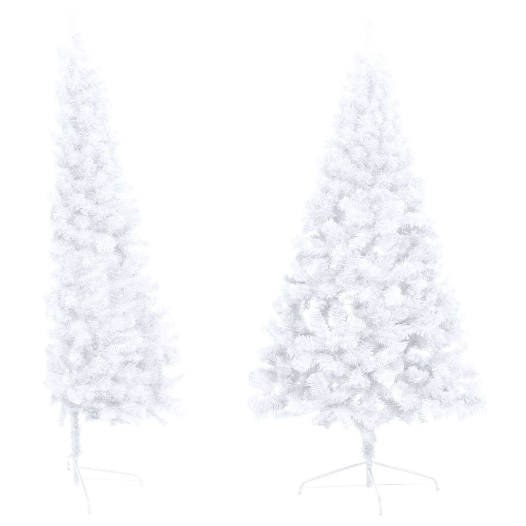 Vidaxl kunstkerstboom met verlichting en kerstballen half 240 cm wit