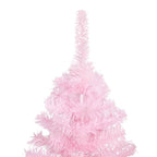Vidaxl kunstkerstboom met verlichting en kerstballen 210 cm pvc roze