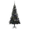 Vidaxl kunstkerstboom met verlichting en kerstballen 120 cm pvc zwart