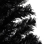 Vidaxl kunstkerstboom met verlichting en kerstballen 150 cm pvc zwart