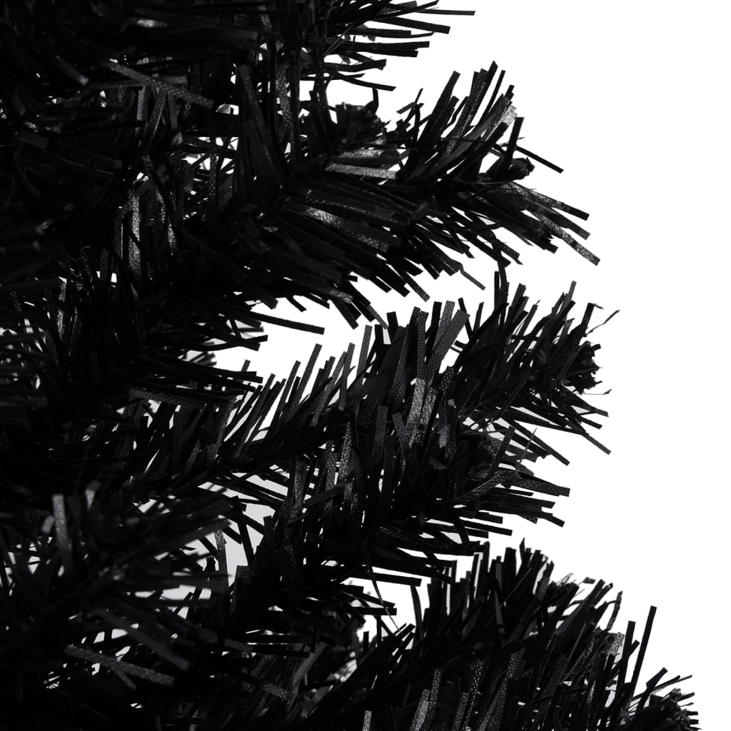 Vidaxl kunstkerstboom met verlichting en kerstballen 150 cm pvc zwart