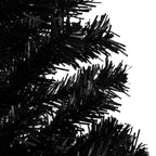 Vidaxl kunstkerstboom met verlichting en kerstballen 180 cm pvc zwart