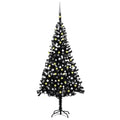 Vidaxl kunstkerstboom met verlichting en kerstballen 240 cm pvc zwart