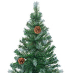 Vidaxl kunstkerstboom met verlichting kerstballen dennenappels 210 cm