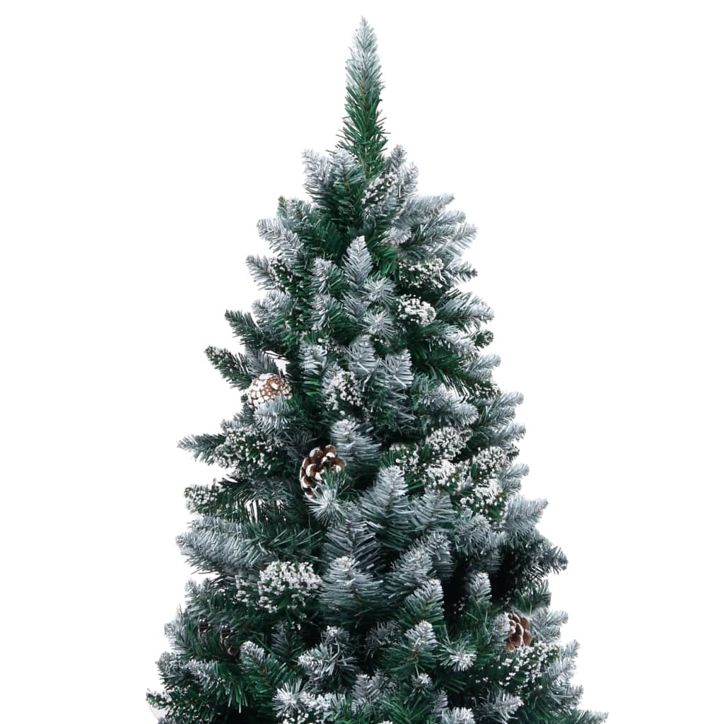 Vidaxl kunstkerstboom met led en kerstballen en dennenappels 180 cm
