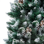 Vidaxl kunstkerstboom met led en kerstballen en dennenappels 210 cm