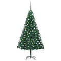 Vidaxl kunstkerstboom met verlichting en kerstballen 180 cm pvc groen