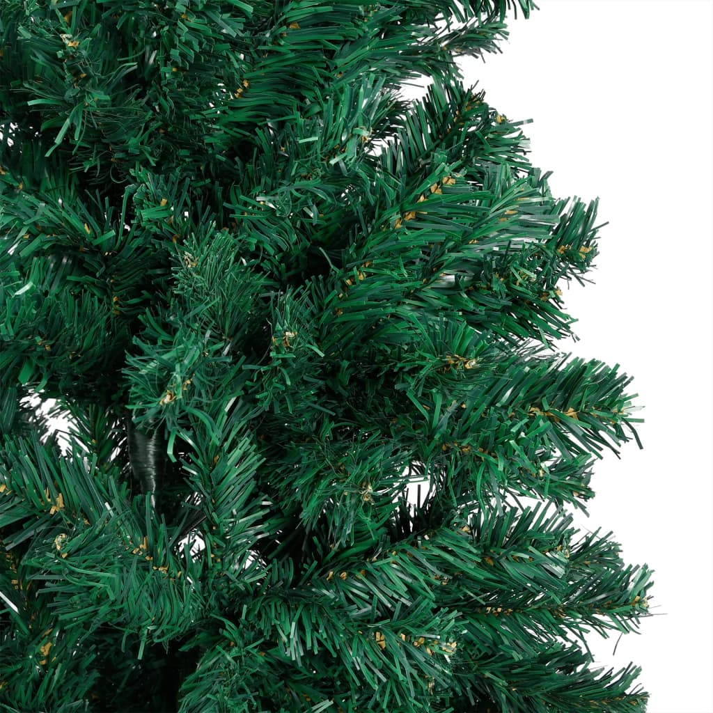 Vidaxl kunstkerstboom met verlichting en kerstballen 210 cm pvc groen
