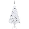 Vidaxl kunstkerstboom met verlichting en kerstballen 180 cm pvc wit