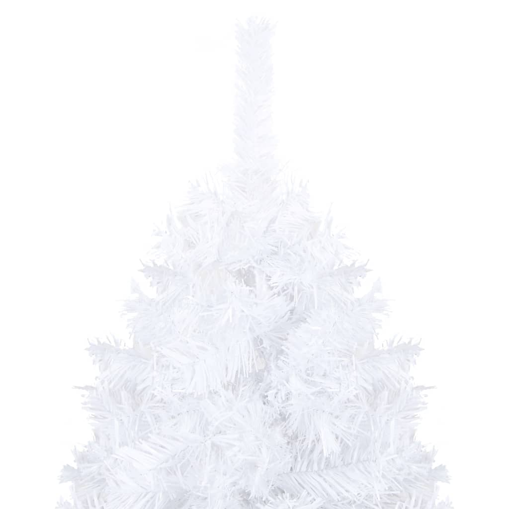 Vidaxl kunstkerstboom met verlichting en kerstballen 210 cm pvc wit