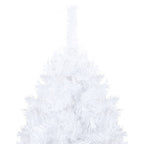 Vidaxl kunstkerstboom met verlichting en kerstballen 210 cm pvc wit