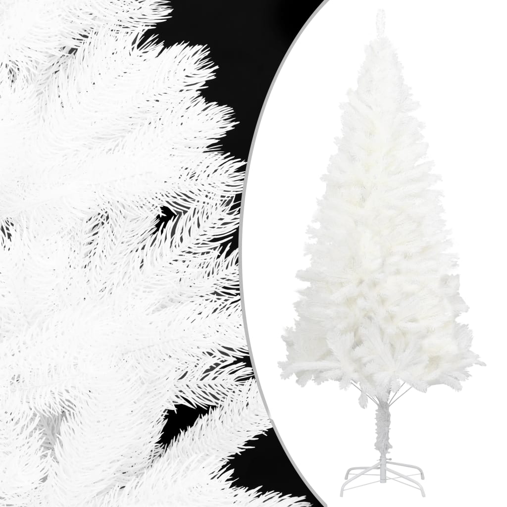 VidaXL Kunstkerstboom met verlichting en kerstballen 150 cm PVC wit