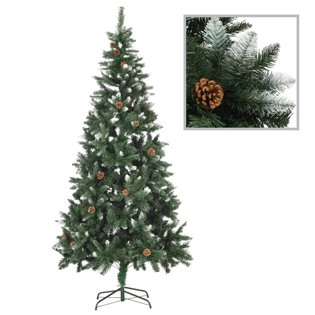 VidaXL Kunstkerstboom met verlichting en kerstballen 210 cm